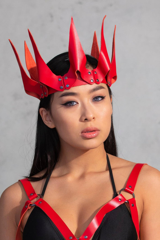 red leather crown