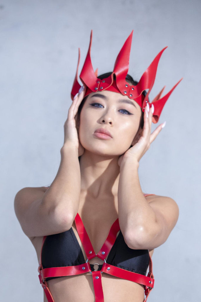 red leather crown