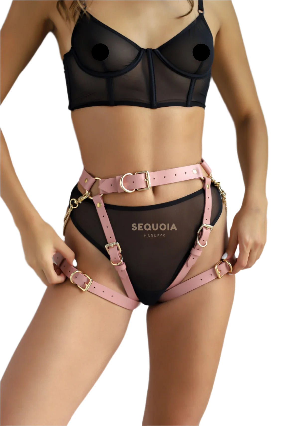 Luxury Leather Garters "Tonia" Sequoia Harness Luxury Leather Garters "Tonia" Sequoia Harness