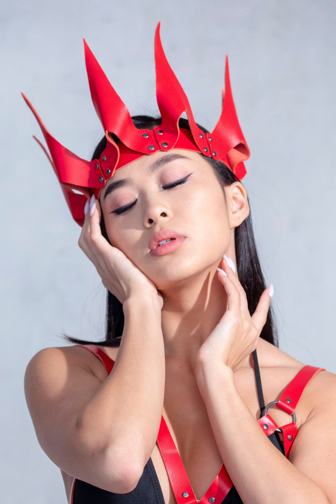 red leather crown